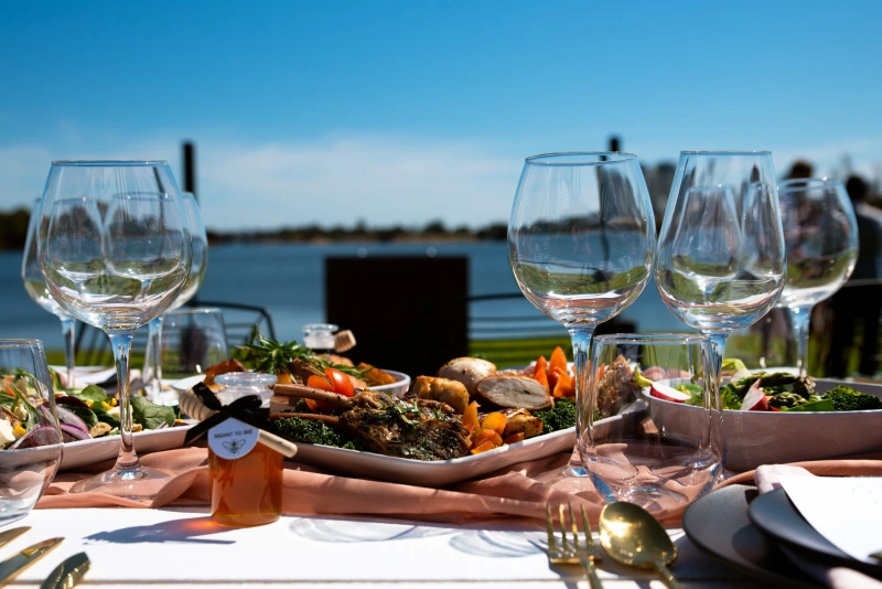 Al fresco dining aboard a private yacht