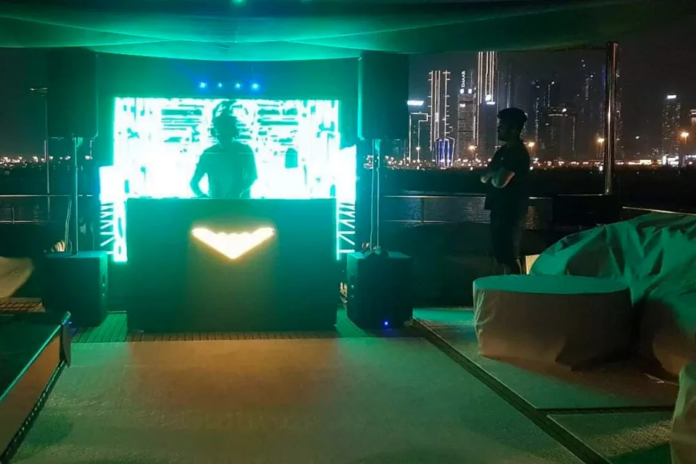 New Year celebration on the deck of a chartered yacht in Dubai