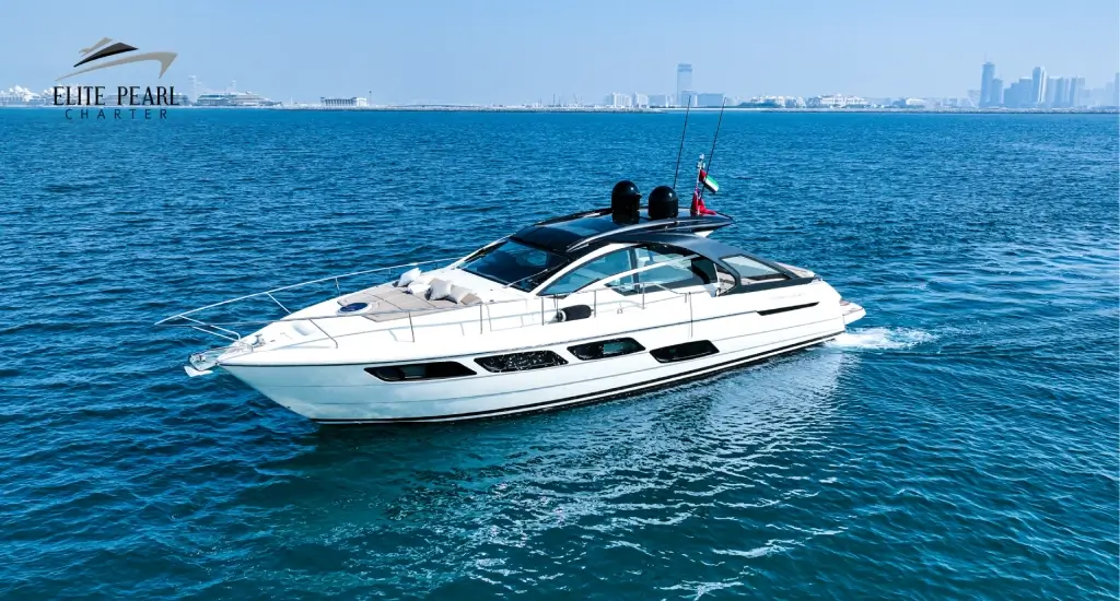 Pershing 54ft-White yacht. elite pearl charter