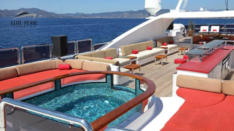 Elite Pearl Charter - Elite Pershing 54ft yacht pool.