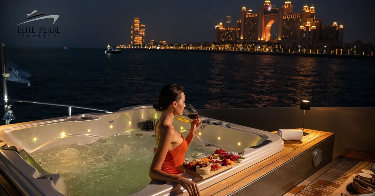 elite pearl charter - Elite Santorini 115ft. Dubai's Nightlife: A guide to the city's vibrant after-dark scene image blog.