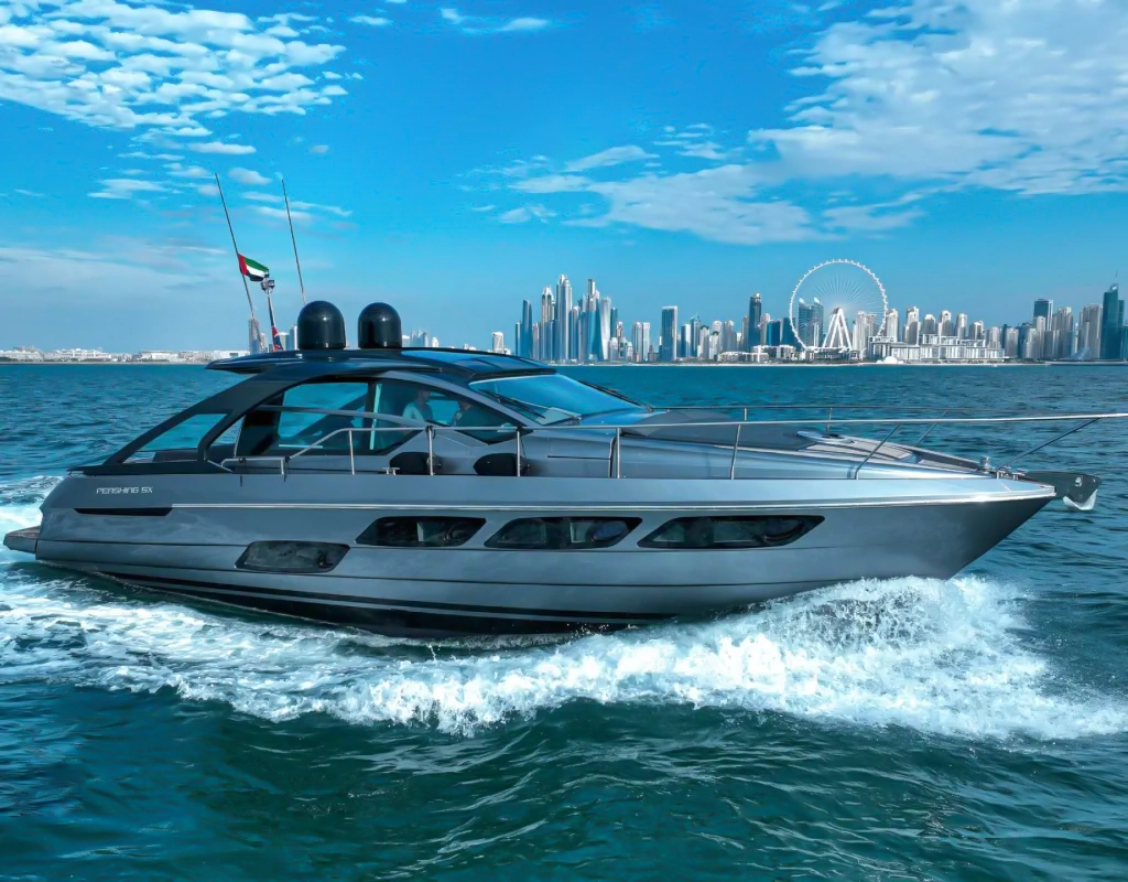 Elite Pershing Gray available for charter in Dubai